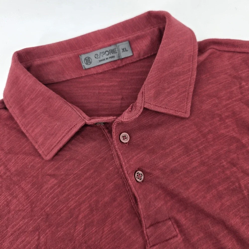 G/Fore Club House Cotton Tailored Fit Short Sleeve Polo Golf Shirt Red Size XL